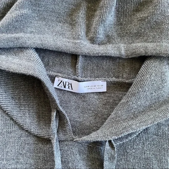 ZARA Hooded Crop Kangaroo Sweatshirt Hoodie M - Picture 13 of 15